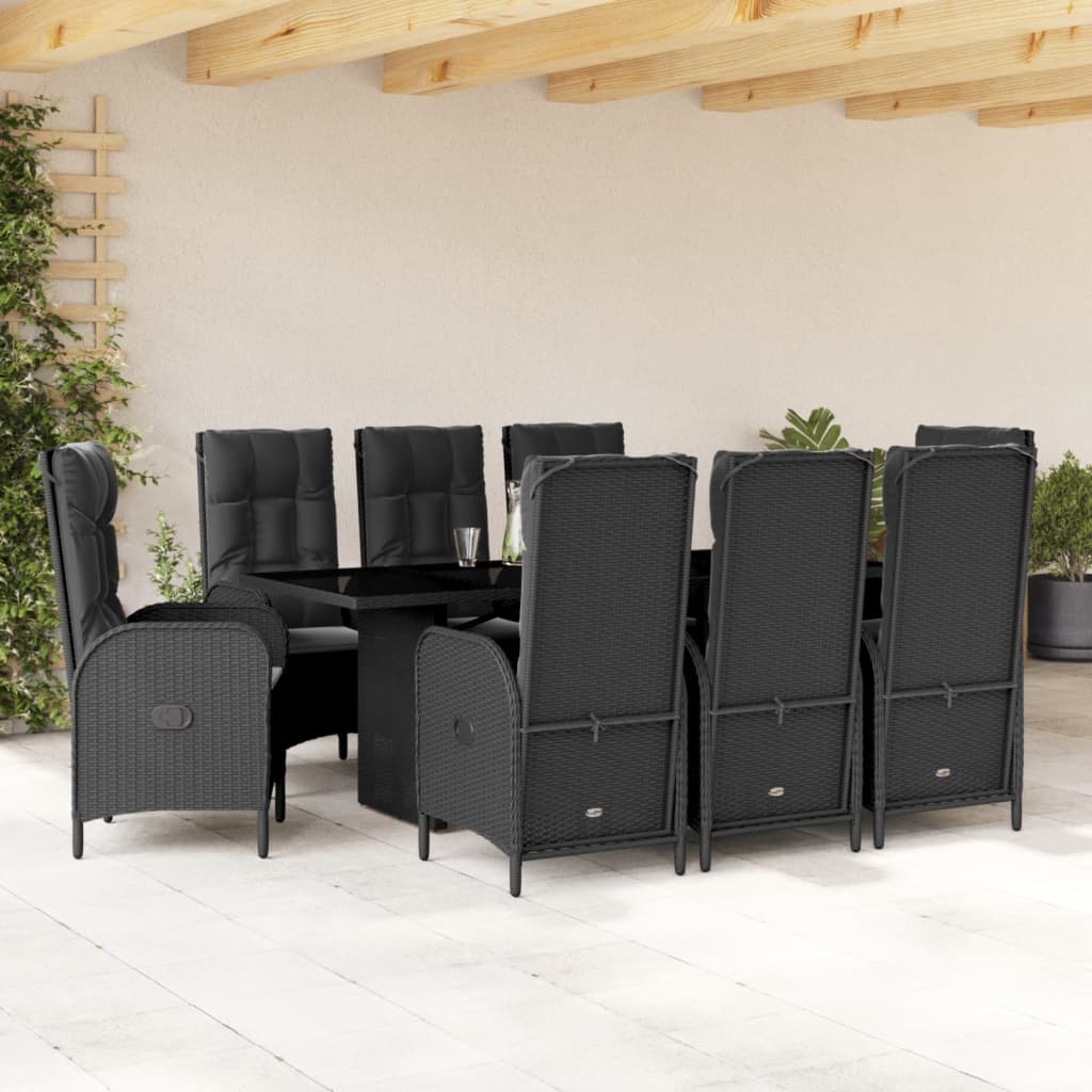 9-Delige Tuinset Met Kussens Poly Rattan