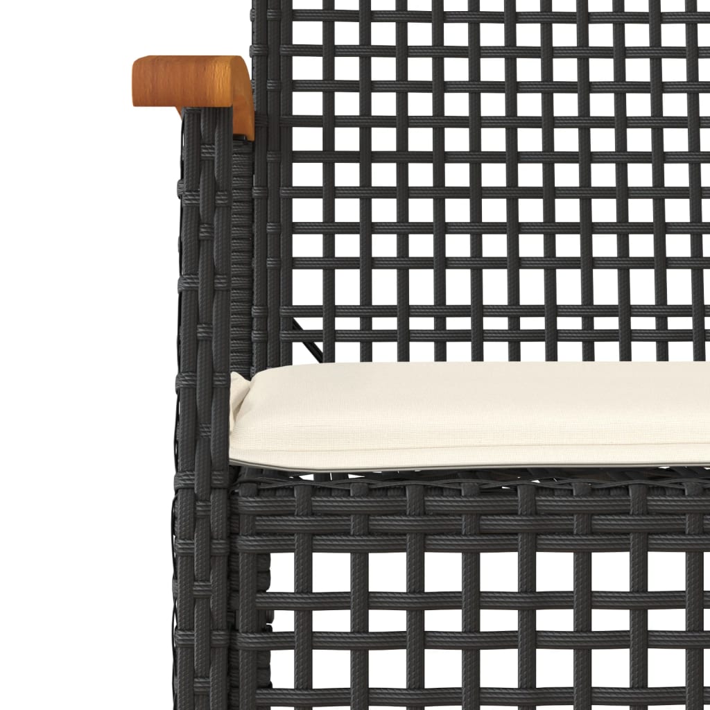 7-Delige Tuinset Met Kussens Poly Rattan Zwart