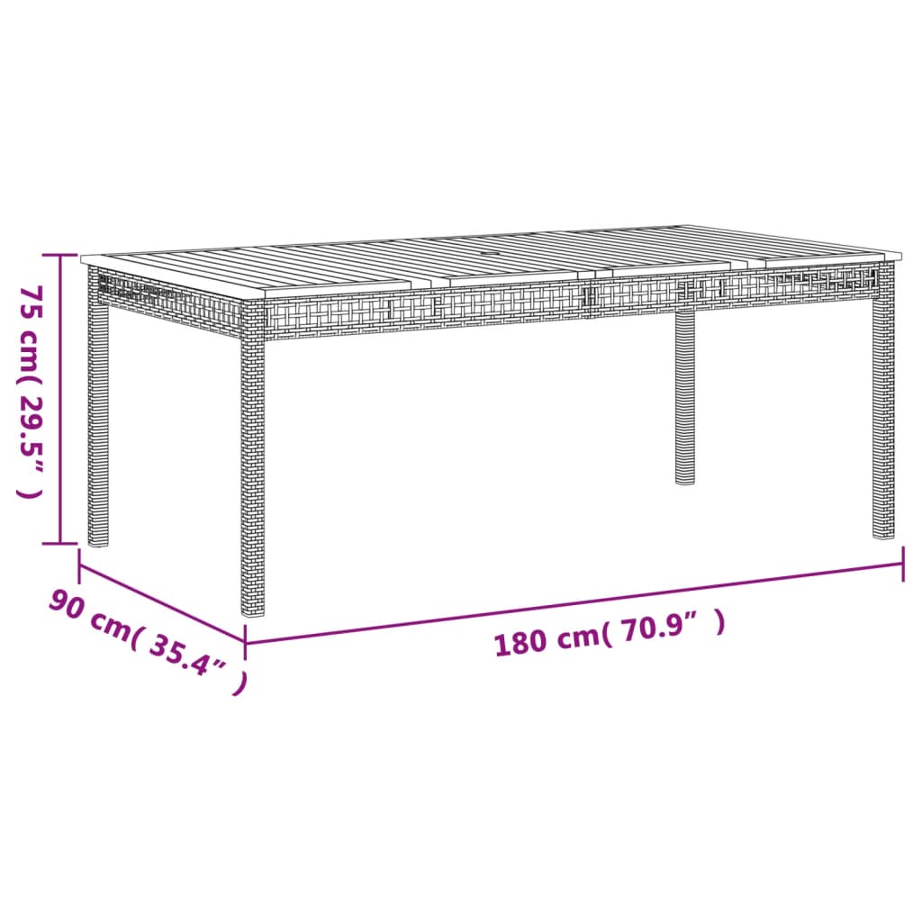 9-Delige Tuinset Poly Rattan Zwart