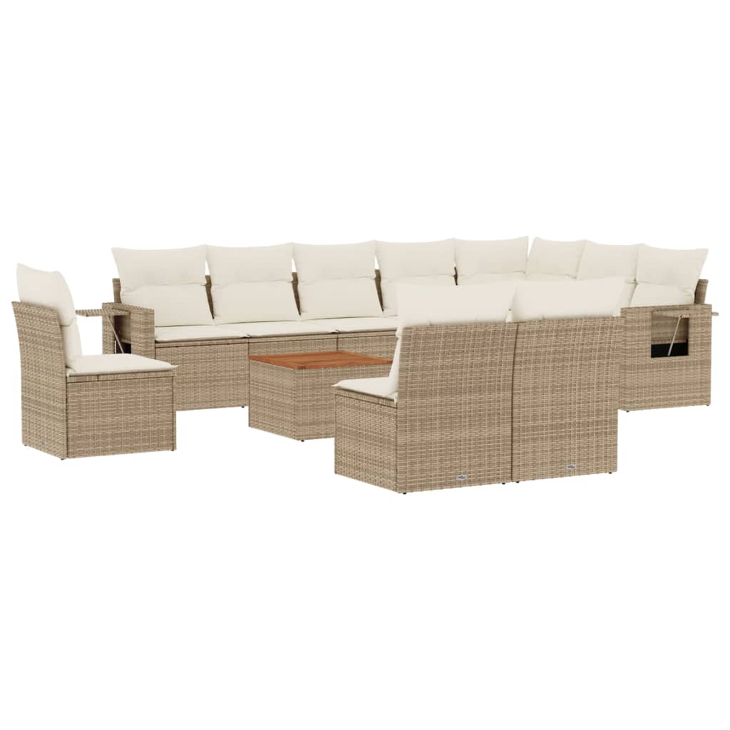 11-Delige Tuinset Met Kussens Poly Rattan