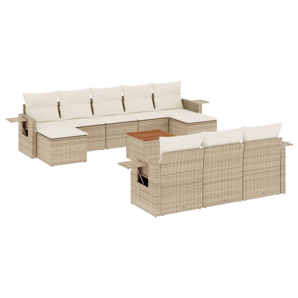 11-Delige Tuinset Met Kussens Poly Rattan