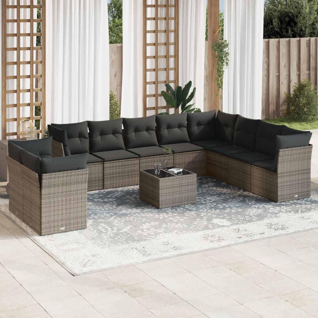 1 Tuinset Met Kussens Poly Rattan