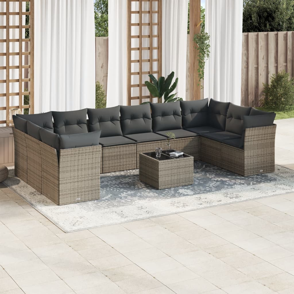 1 Tuinset Met Kussens Poly Rattan