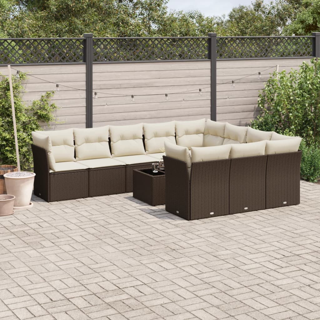 1 Tuinset Met Kussens Poly Rattan
