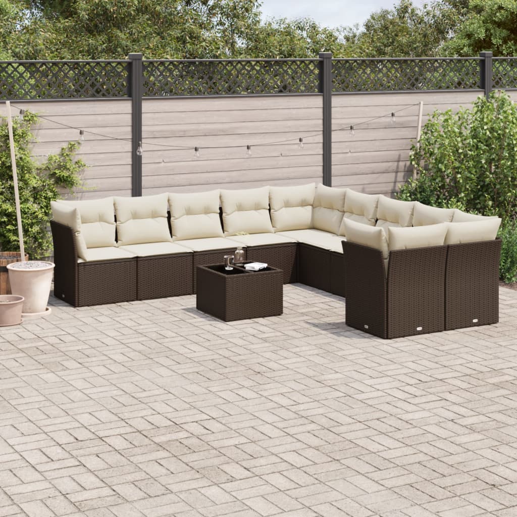 1 Tuinset Met Kussens Poly Rattan