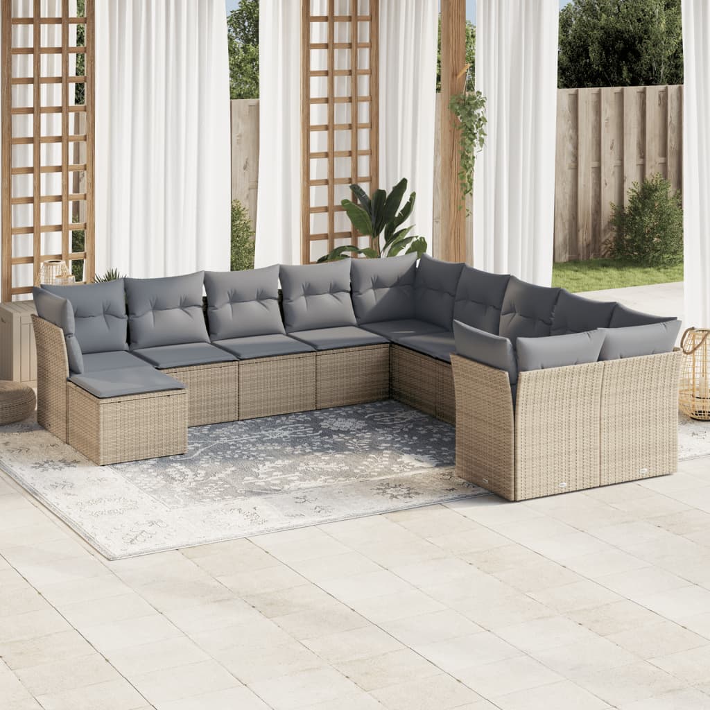 1 Tuinset Met Kussens Poly Rattan