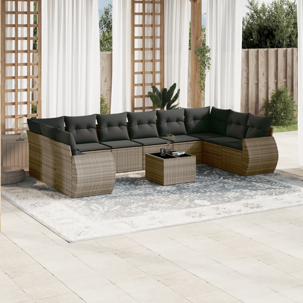 1 Tuinset Met Kussens Poly Rattan