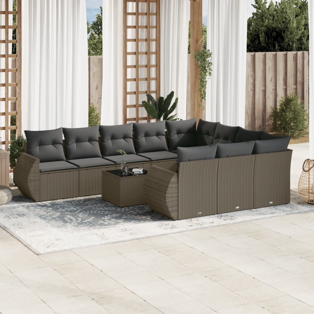 1 Tuinset Met Kussens Poly Rattan