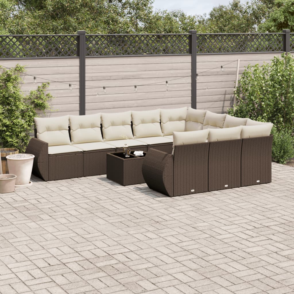 1 Tuinset Met Kussens Poly Rattan