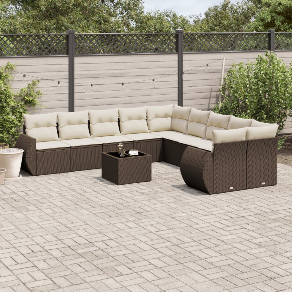 1 Tuinset Met Kussens Poly Rattan