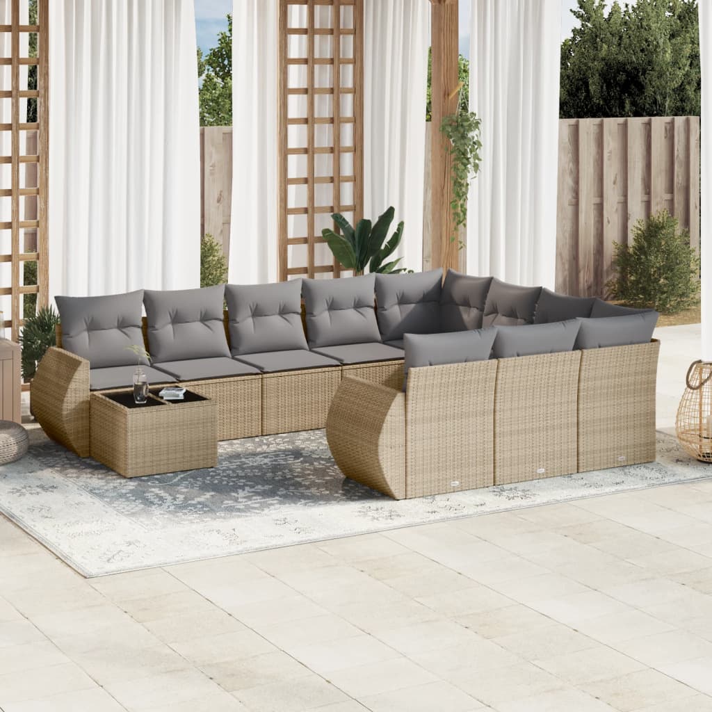 1 Tuinset Met Kussens Poly Rattan