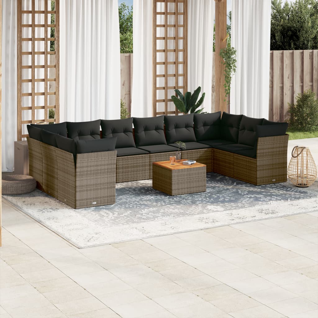 1 Tuinset Met Kussens Poly Rattan