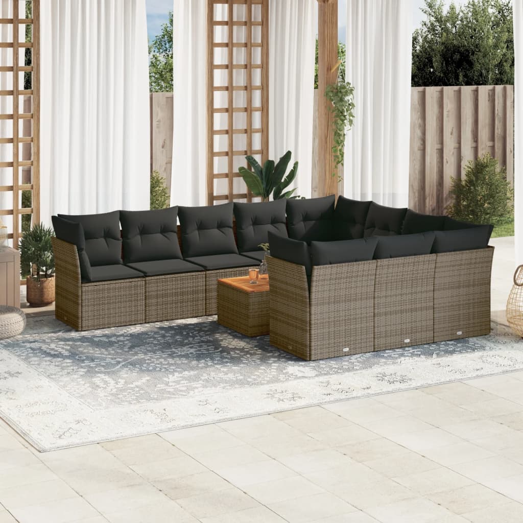 1 Tuinset Met Kussens Poly Rattan