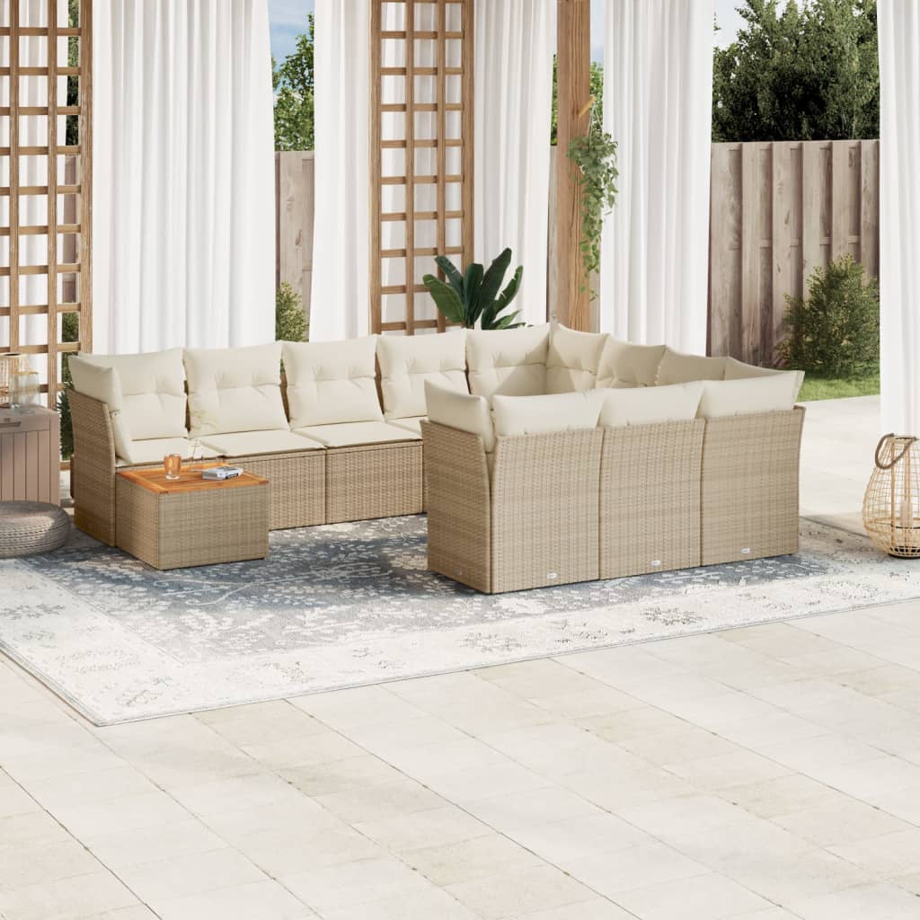 1 Tuinset Met Kussens Poly Rattan