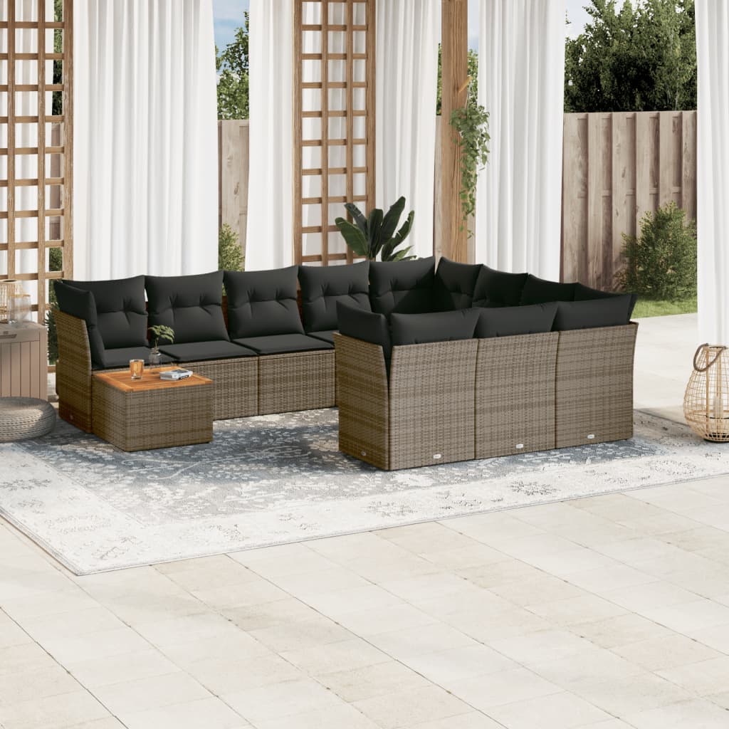 1 Tuinset Met Kussens Poly Rattan