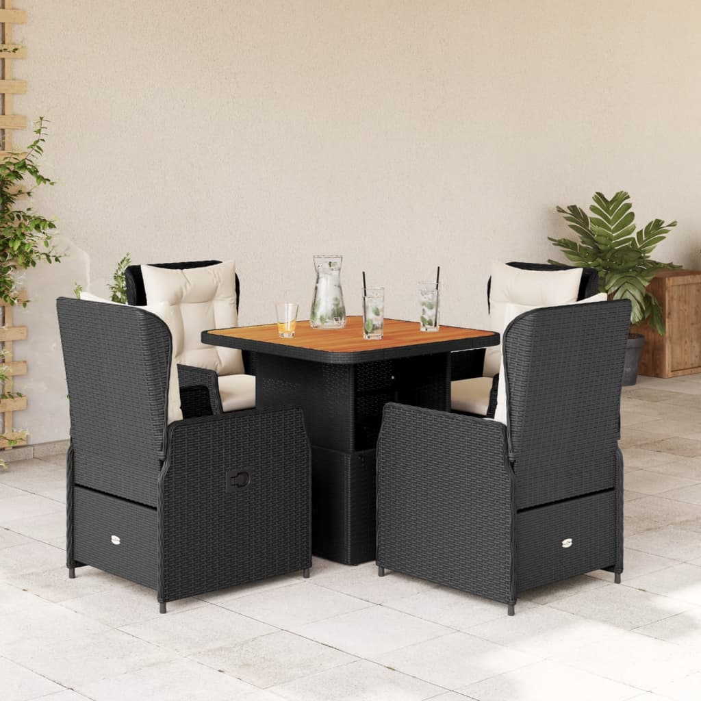 5-Delige Tuinset Met Kussens Poly Rattan