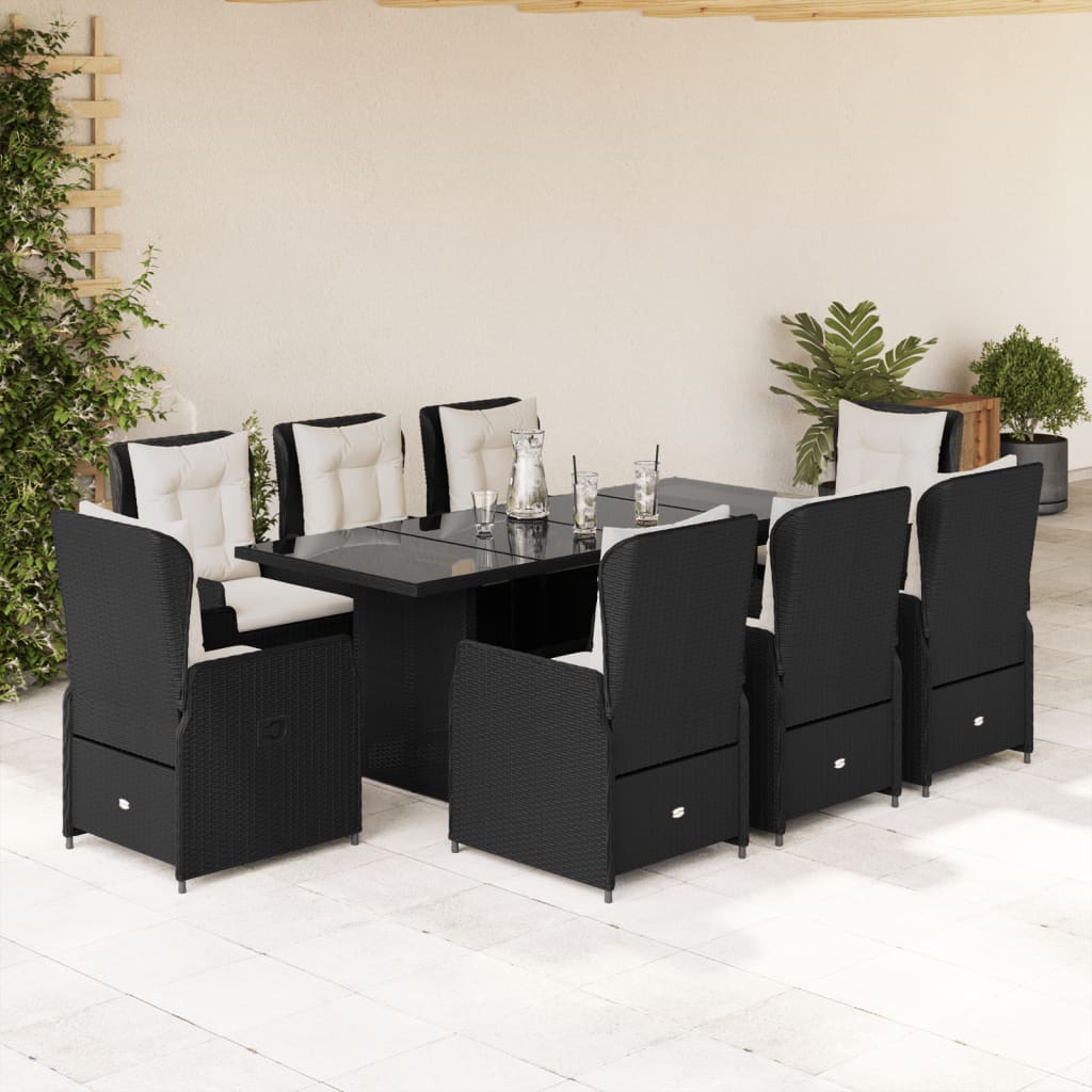 9-Delige Tuinset Met Kussens Poly Rattan