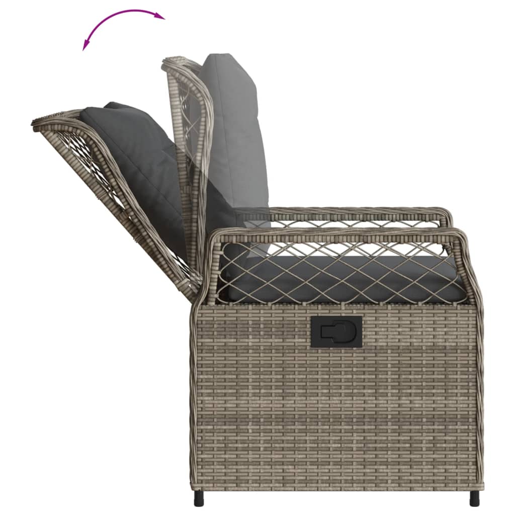 3-Delige Tuinset Met Kussens Poly Rattan