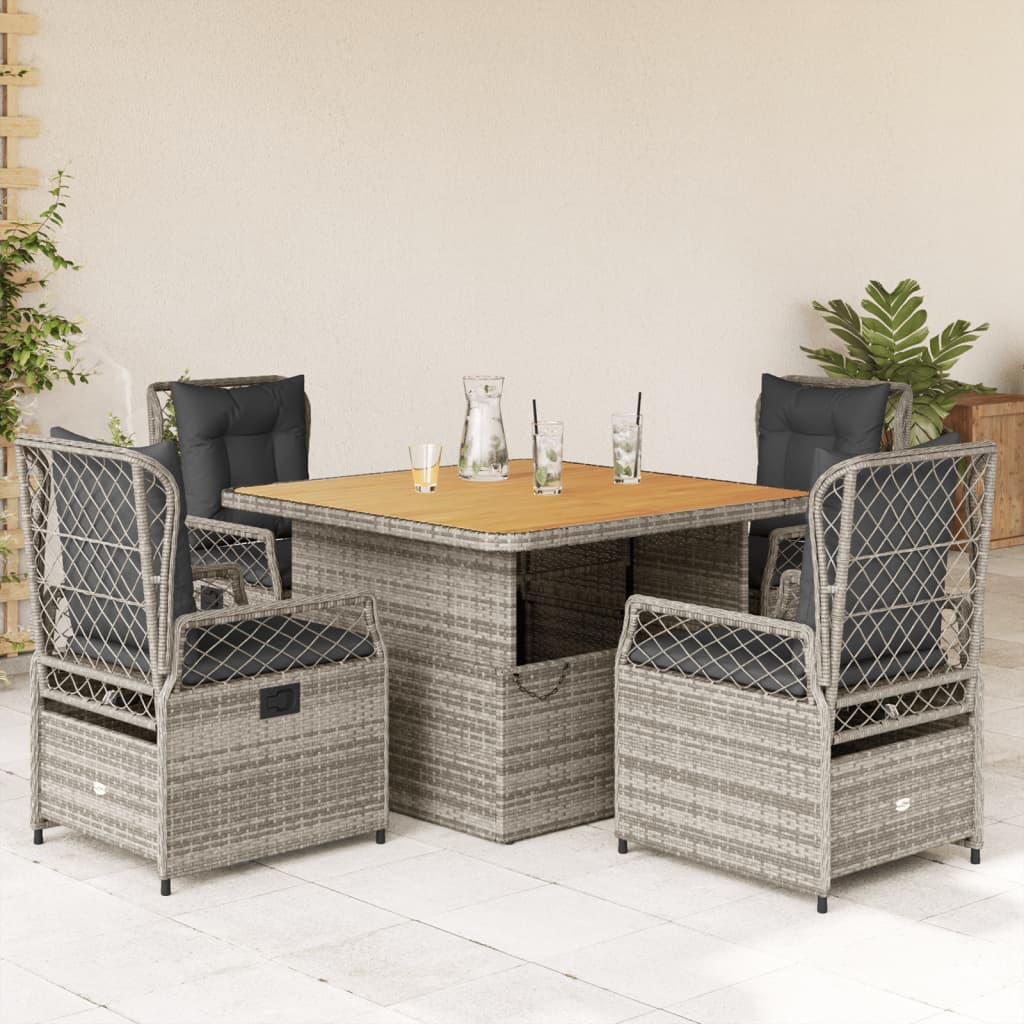 3-Delige Tuinset Met Kussens Poly Rattan
