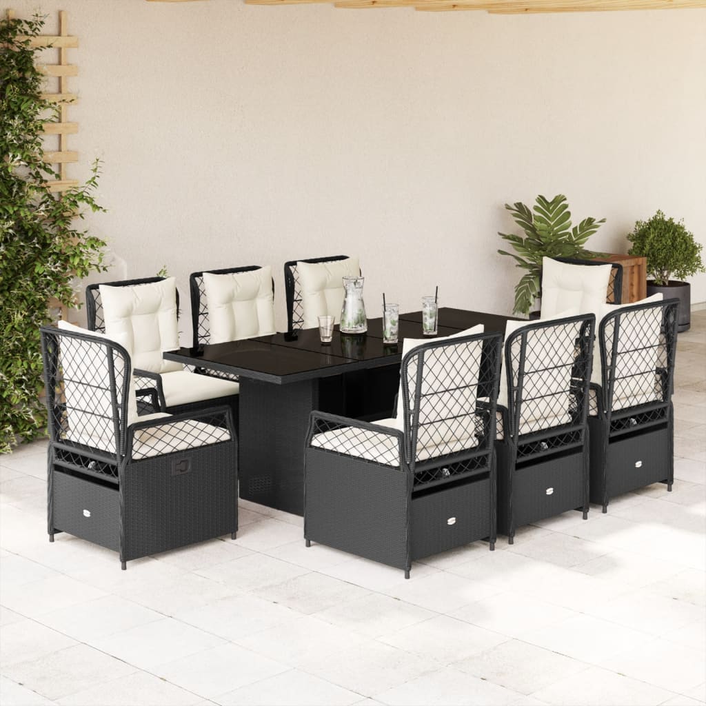 7-Delige Tuinset Met Kussens Poly Rattan