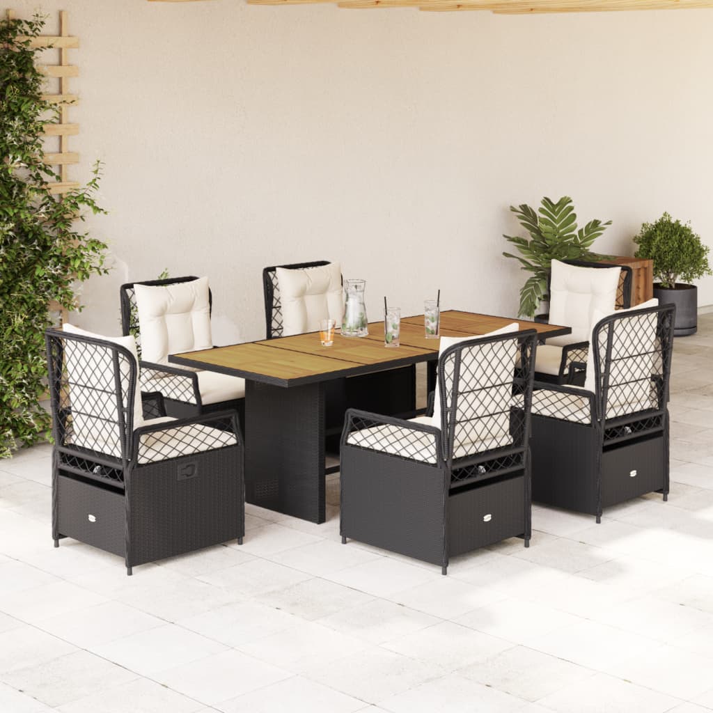 7-Delige Tuinset Met Kussens Poly Rattan