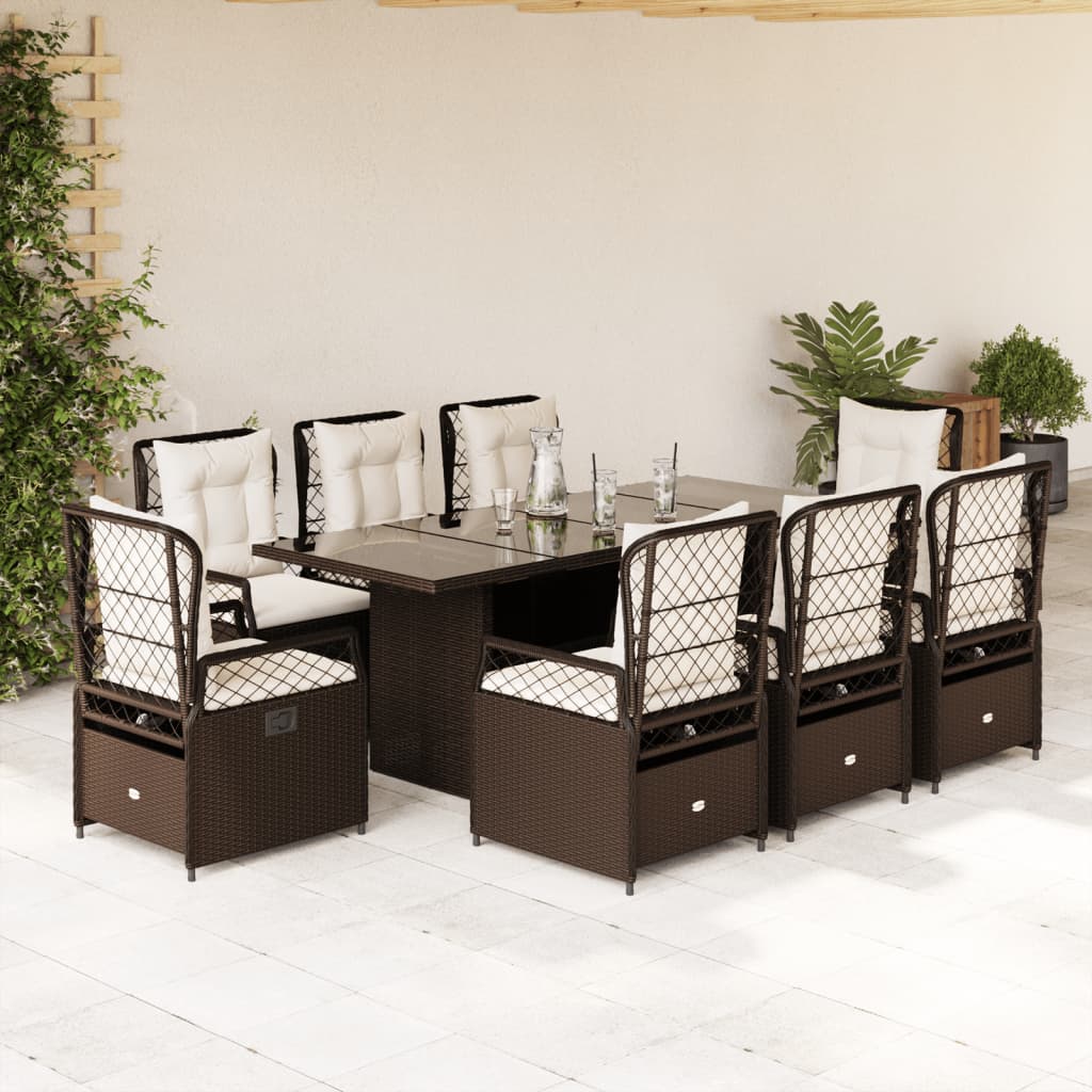 7-Delige Tuinset Met Kussens Poly Rattan