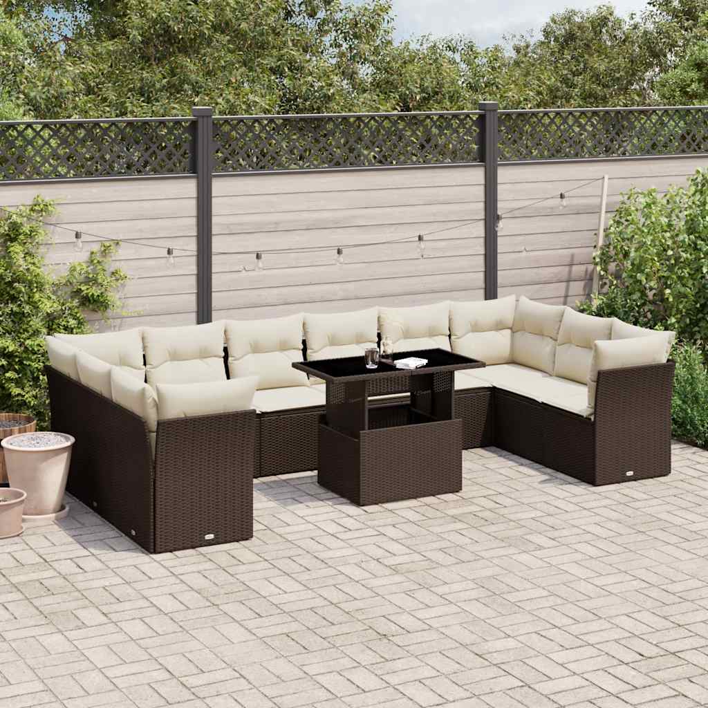1 Tuinset Met Kussens Poly Rattan