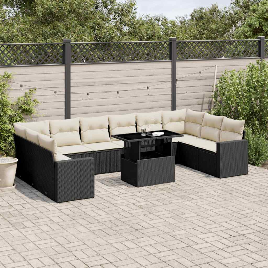 1 Tuinset Met Kussens Poly Rattan