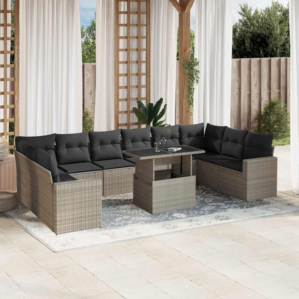 1 Tuinset Met Kussens Poly Rattan