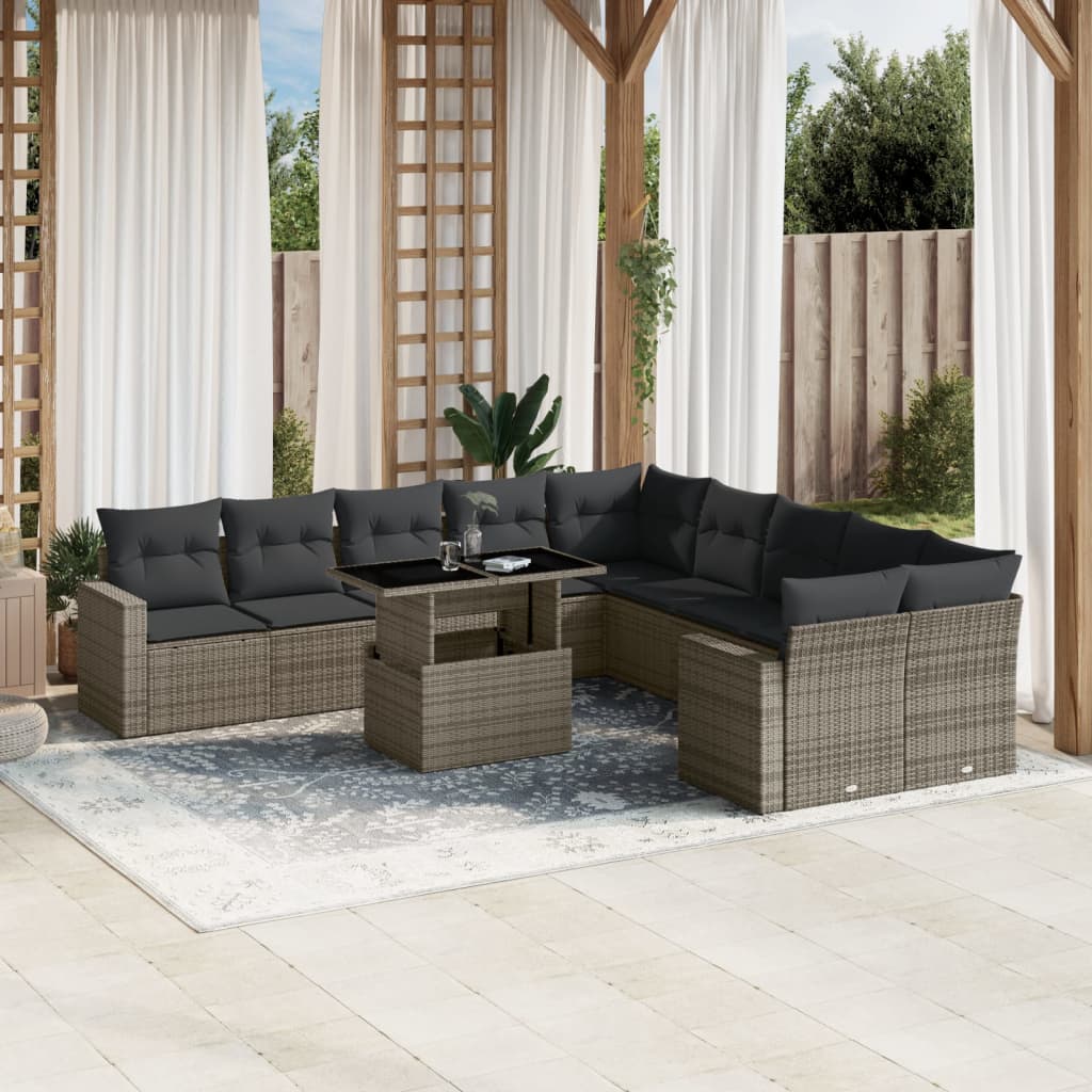 1 Tuinset Met Kussens Poly Rattan
