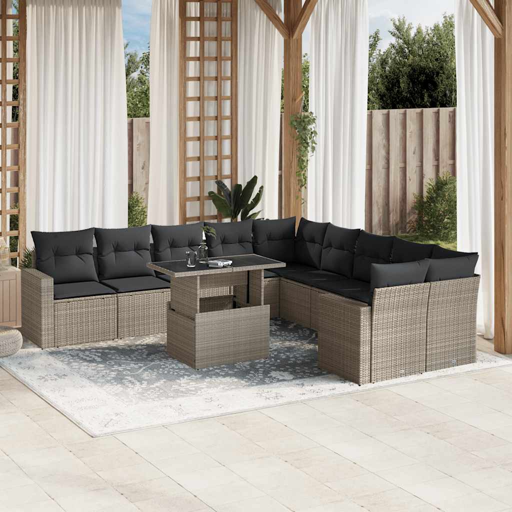 1 Tuinset Met Kussens Poly Rattan