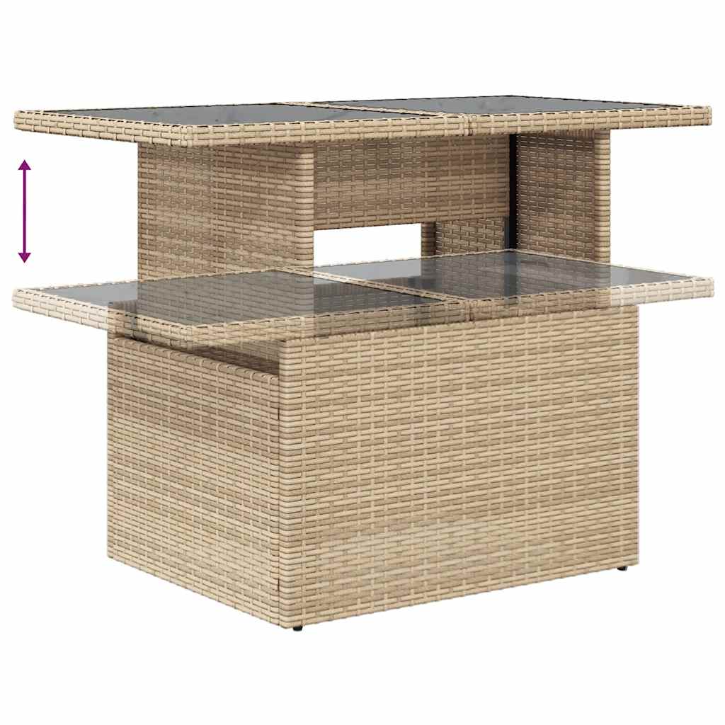 1 Tuinset Met Kussens Poly Rattan
