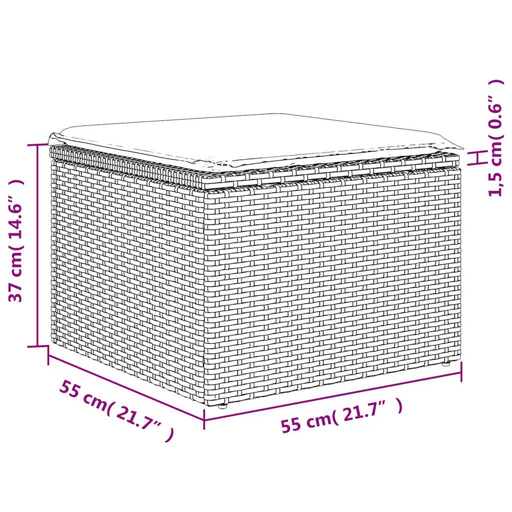 1 Tuinset Met Kussens Poly Rattan