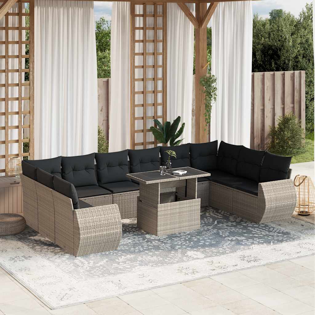 1 Tuinset Met Kussens Poly Rattan