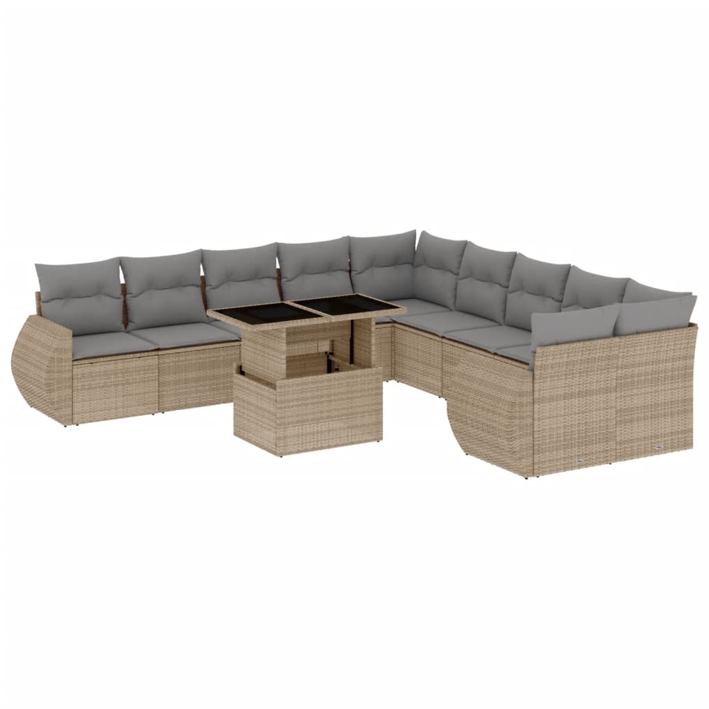 1 Tuinset Met Kussens Poly Rattan