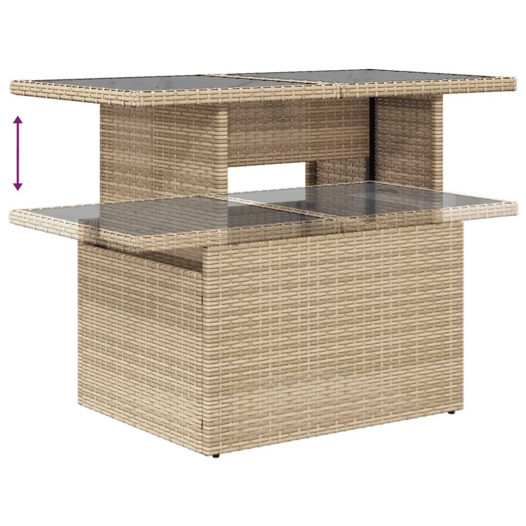 1 Tuinset Met Kussens Poly Rattan