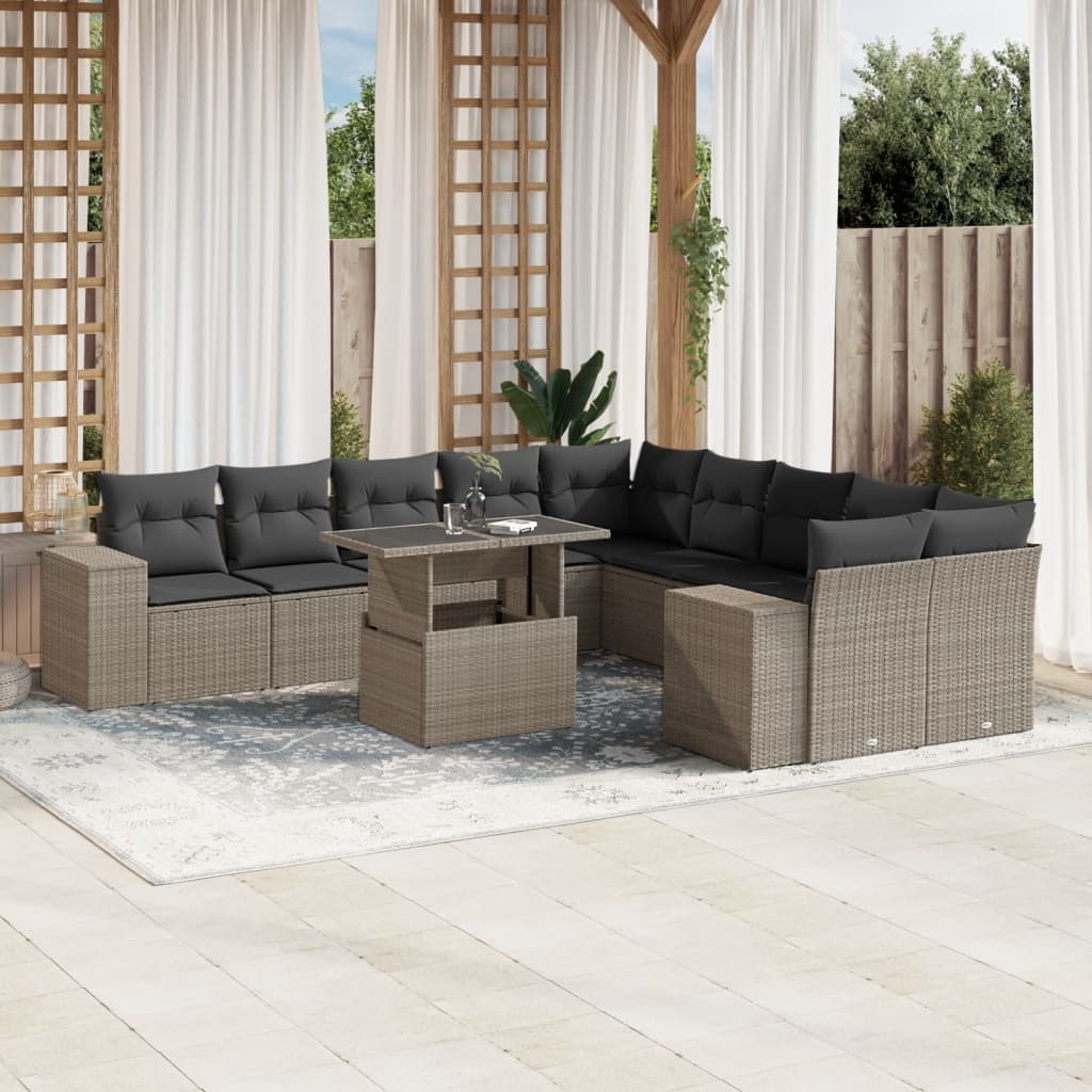 1 Tuinset Met Kussens Poly Rattan
