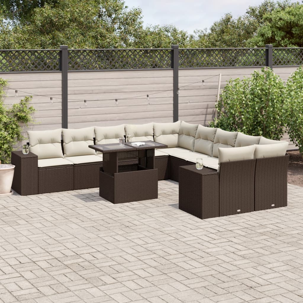 1 Tuinset Met Kussens Poly Rattan