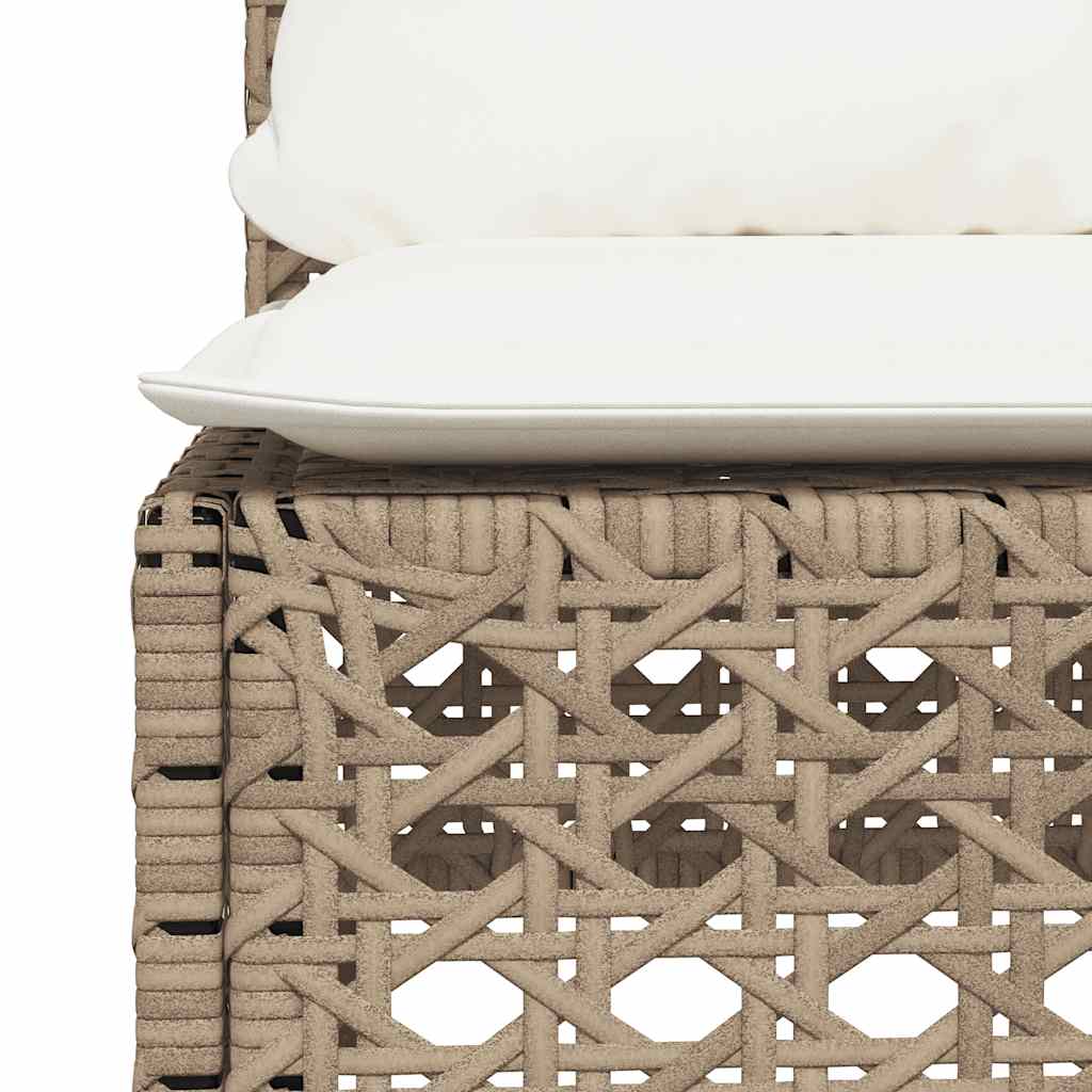 1 Tuinset Met Kussens Poly Rattan Beige