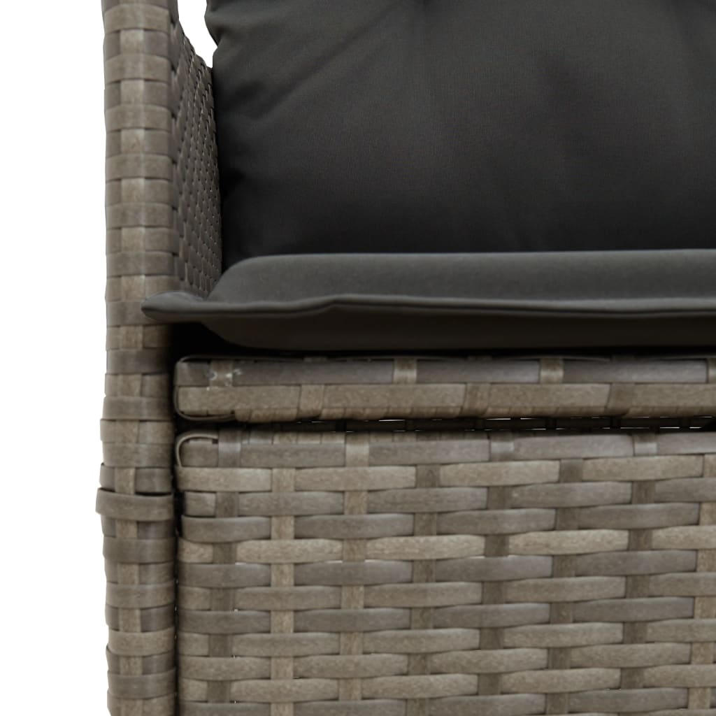 5-Delige Tuinset Met Kussens Poly Rattan Grijs
