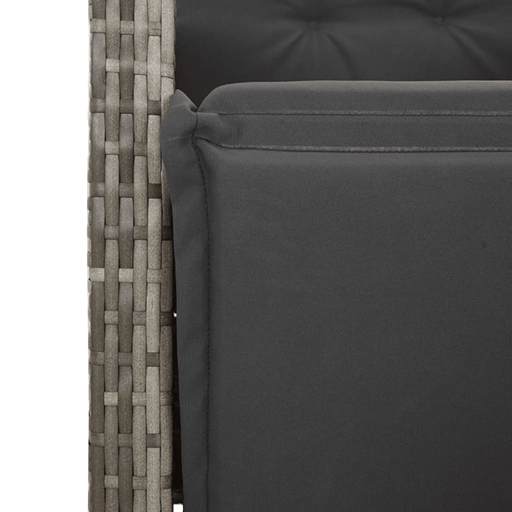 7-Delige Tuinset Met Kussens Poly Rattan Grijs