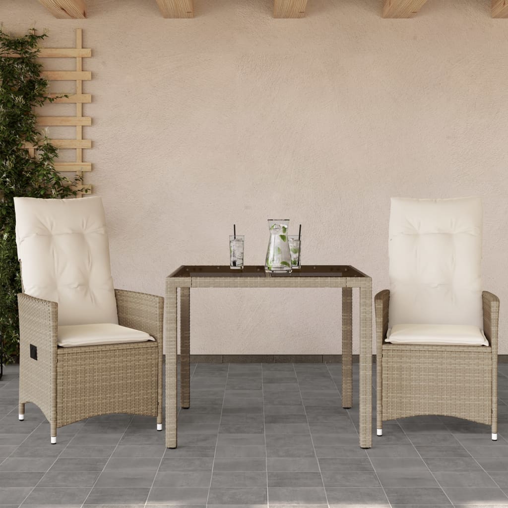9-Delige Tuinset Met Kussens Poly Rattan Beige