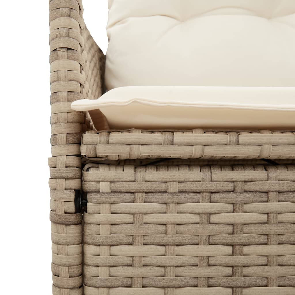 9-Delige Tuinset Met Kussens Poly Rattan Beige