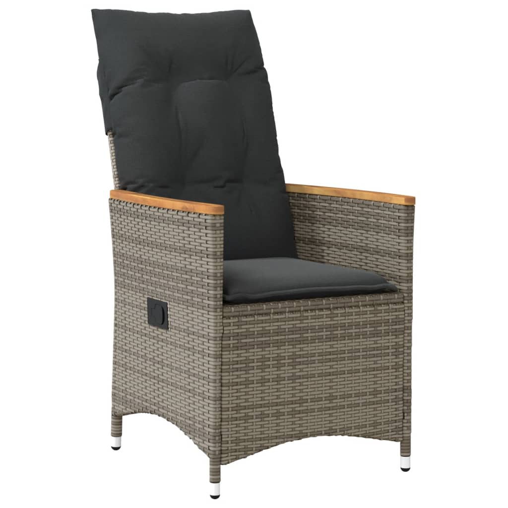 5-Delige Tuinset Met Kussens Poly Rattan Grijs