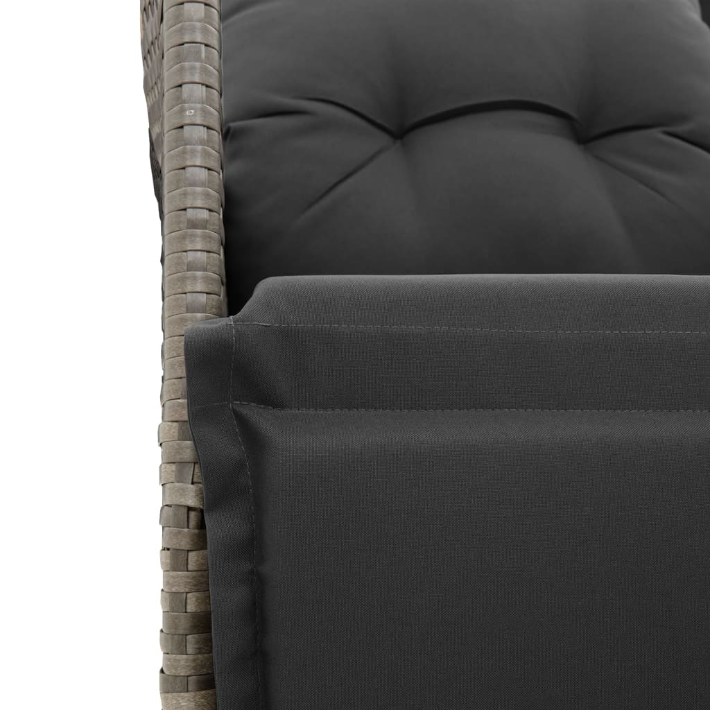 5-Delige Tuinset Met Kussens Poly Rattan Grijs
