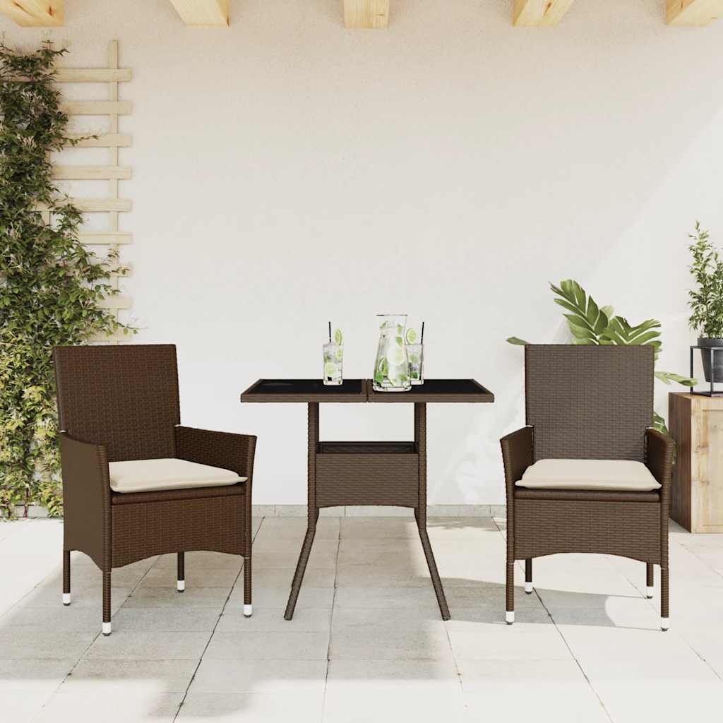 5-Delige Tuinset Met Kussens Poly Rattan En Glas