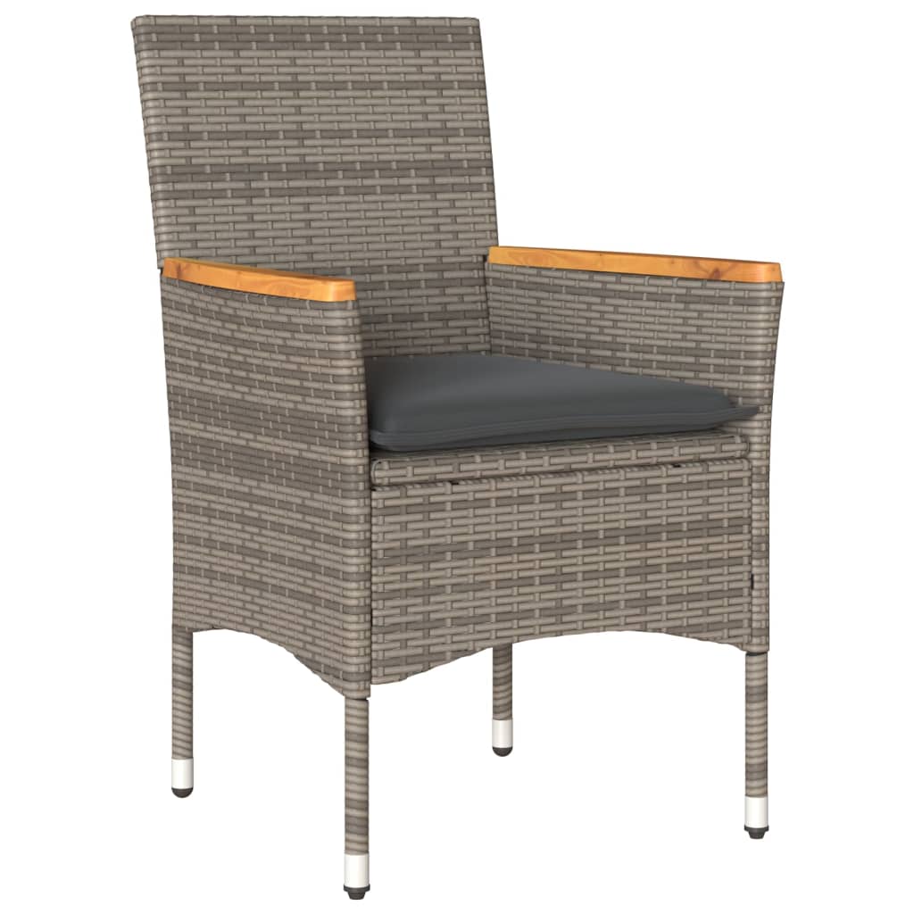 3-Delige Tuinset Met Kussens Poly Rattan En Acaciahout