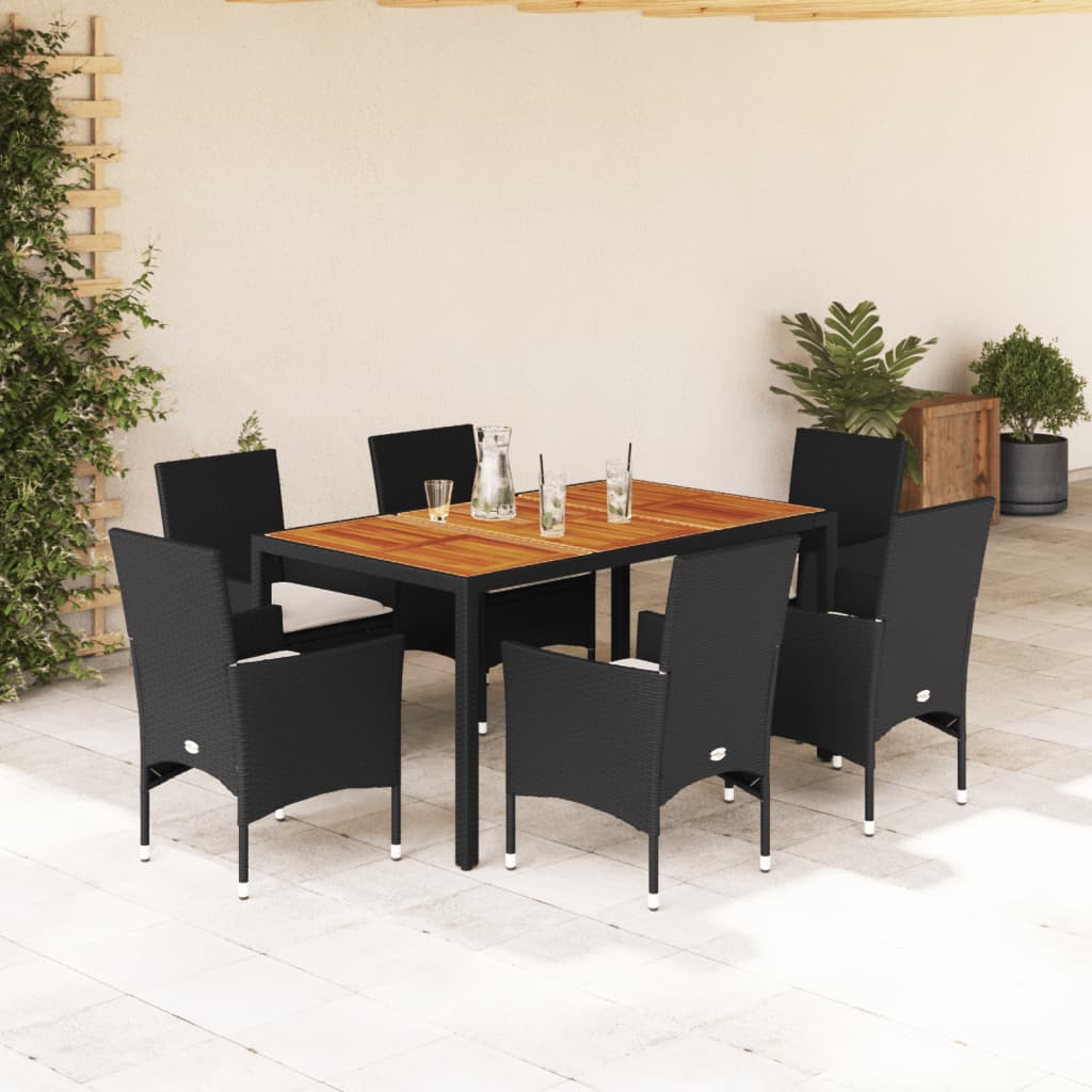 5-Delige Tuinset Met Kussens Poly Rattan En Acaciahout