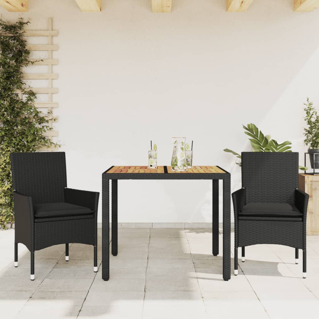 5-Delige Tuinset Met Kussens Poly Rattan En Acaciahout