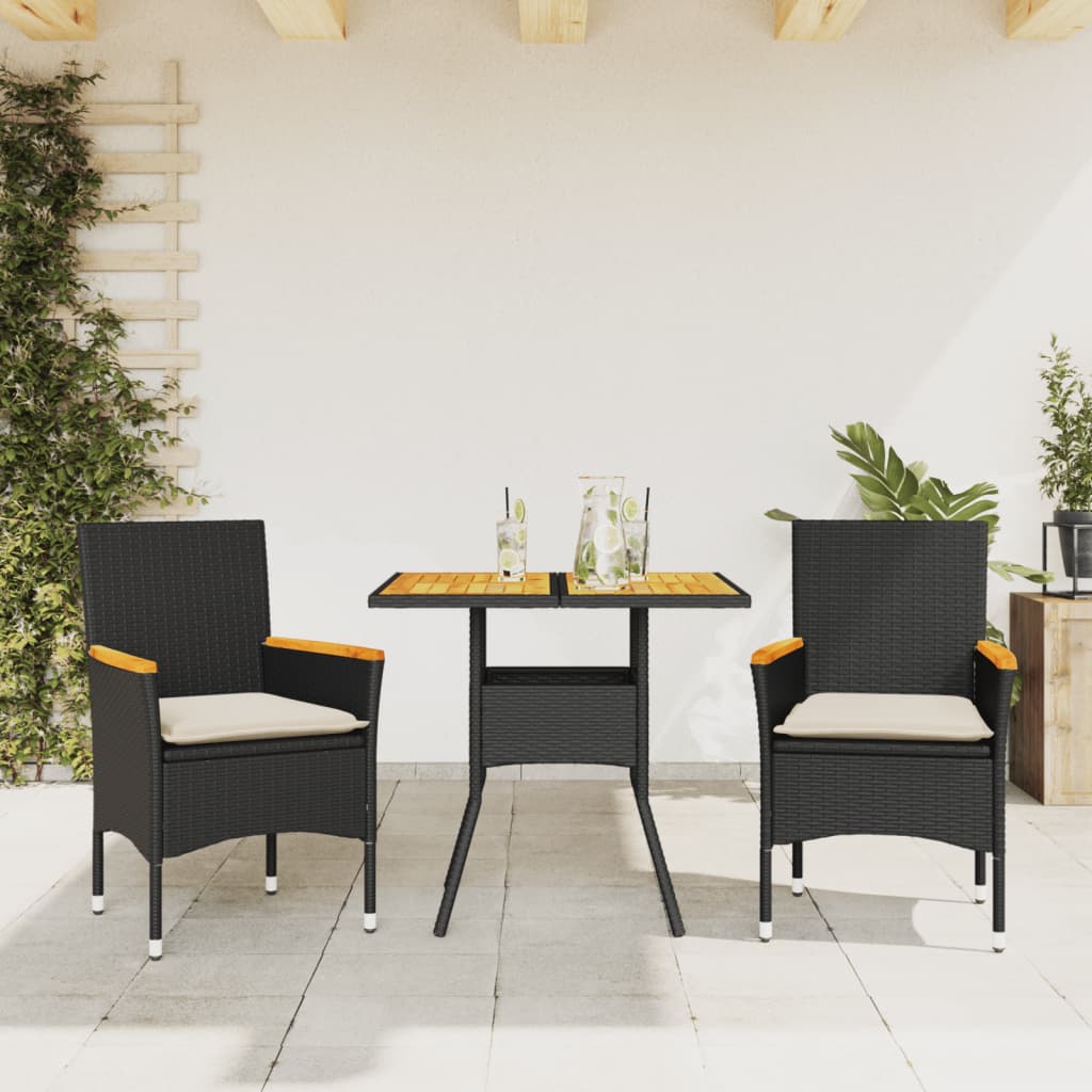 5-Delige Tuinset Met Kussens Poly Rattan En Acaciahout